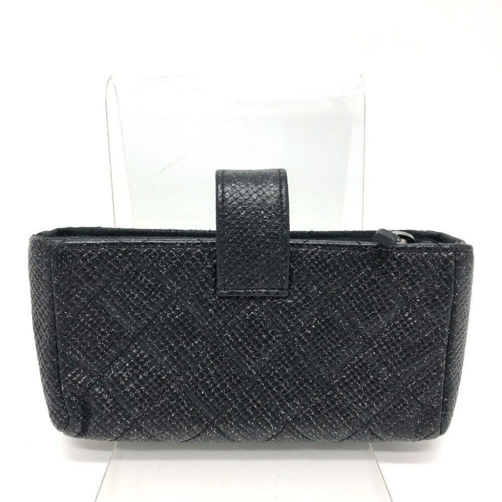 CHANEL CC Matelasse coin purse/Coin Compartment Pouch Leather Black/SilverHW - Picture 2 of 15